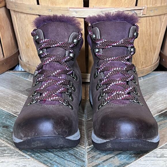 Dansko Chelsey Brown Leather Sheepskin Waterproof Winter Hiking Boot Women EU 37 - Picture 4 of 10
